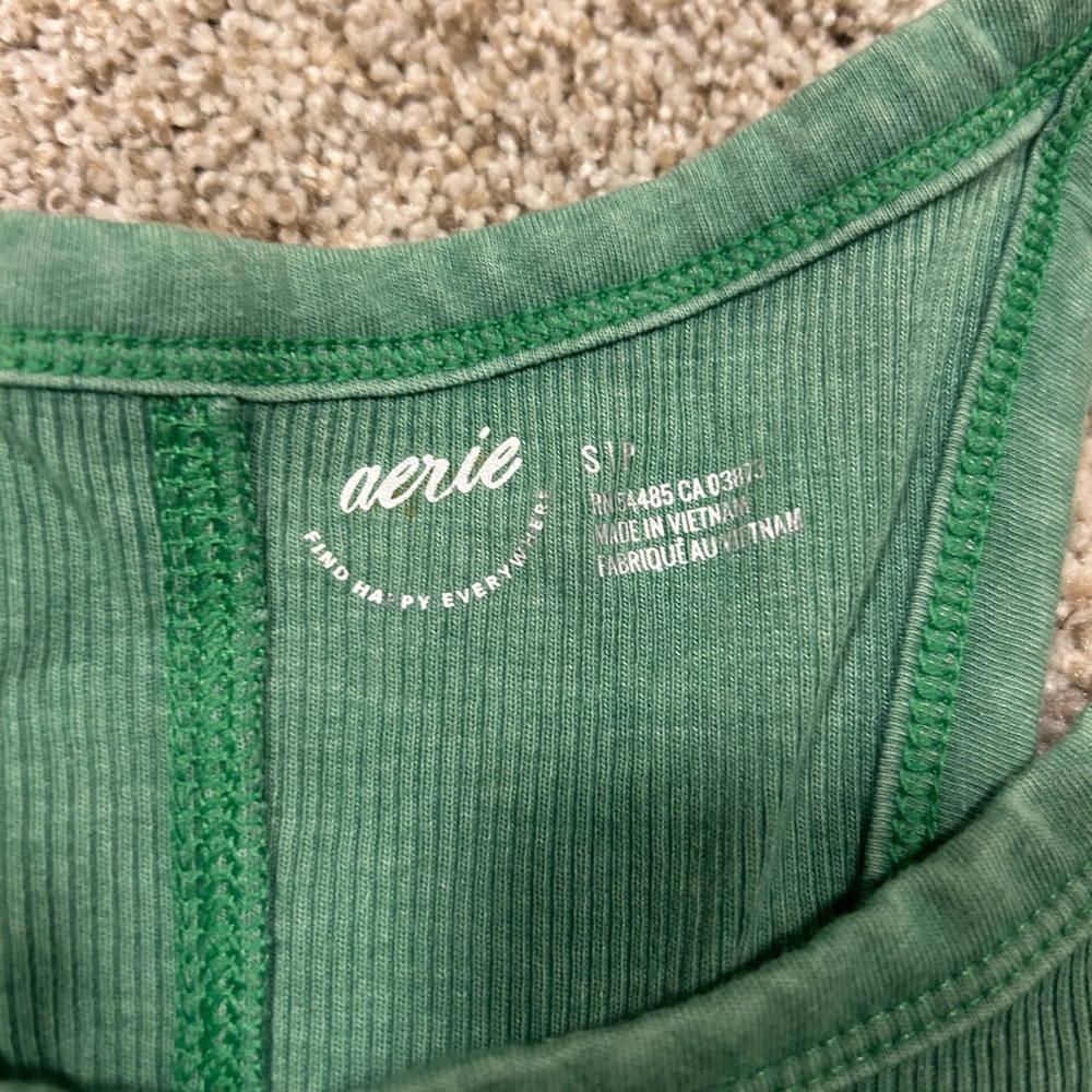 Aerie Emerald Ribbed Tank Top - Picture 2 of 3